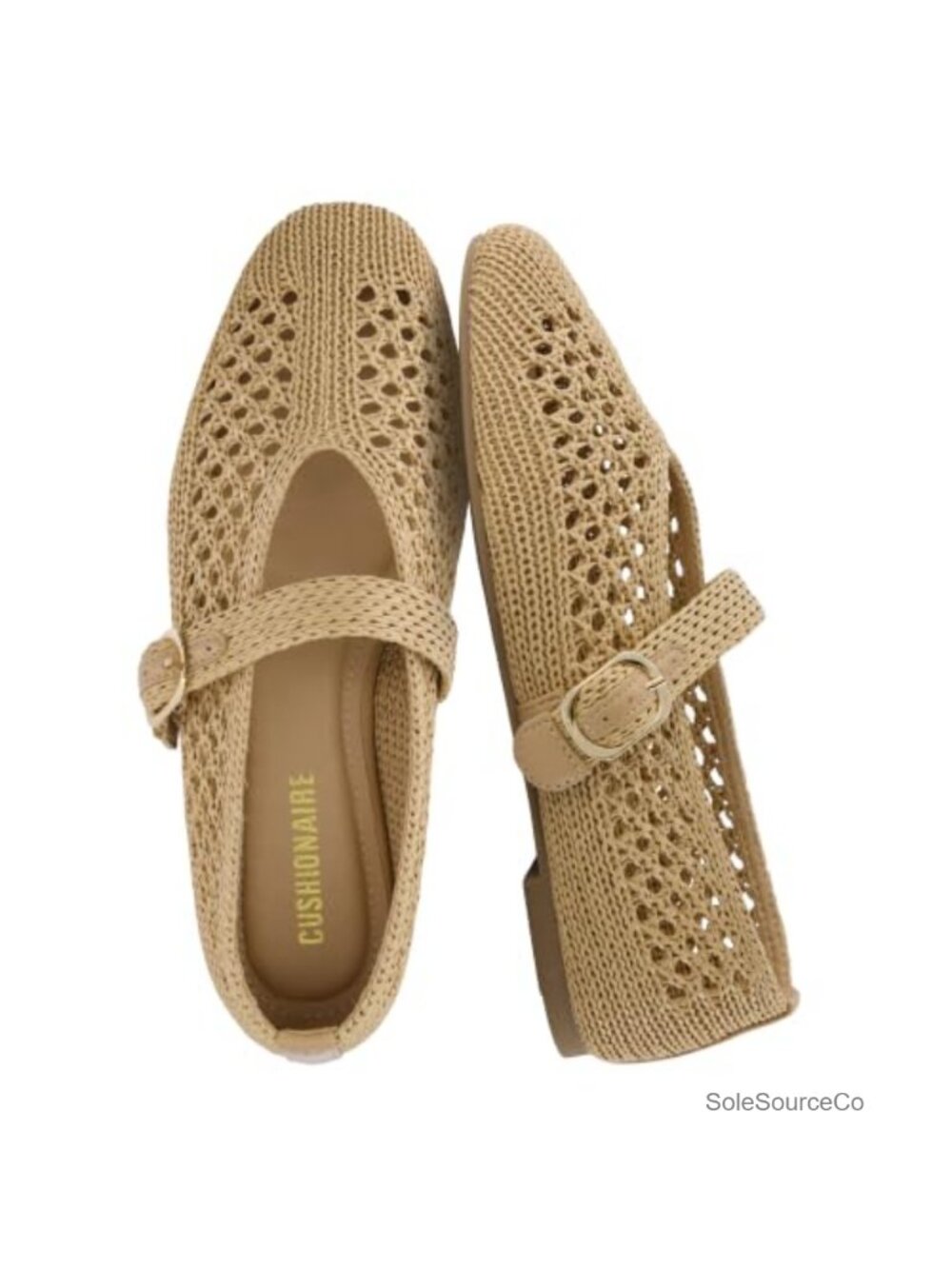 Woven Mary Jane Flats Memory Foam Adjustable Buckle